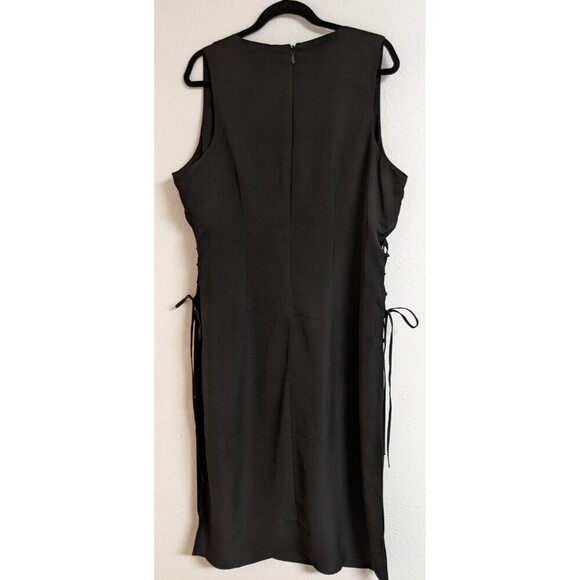 Women's City Chic Black Side Slit Lace Up Sleeveless Dress M/18 - Picture 4 of 13